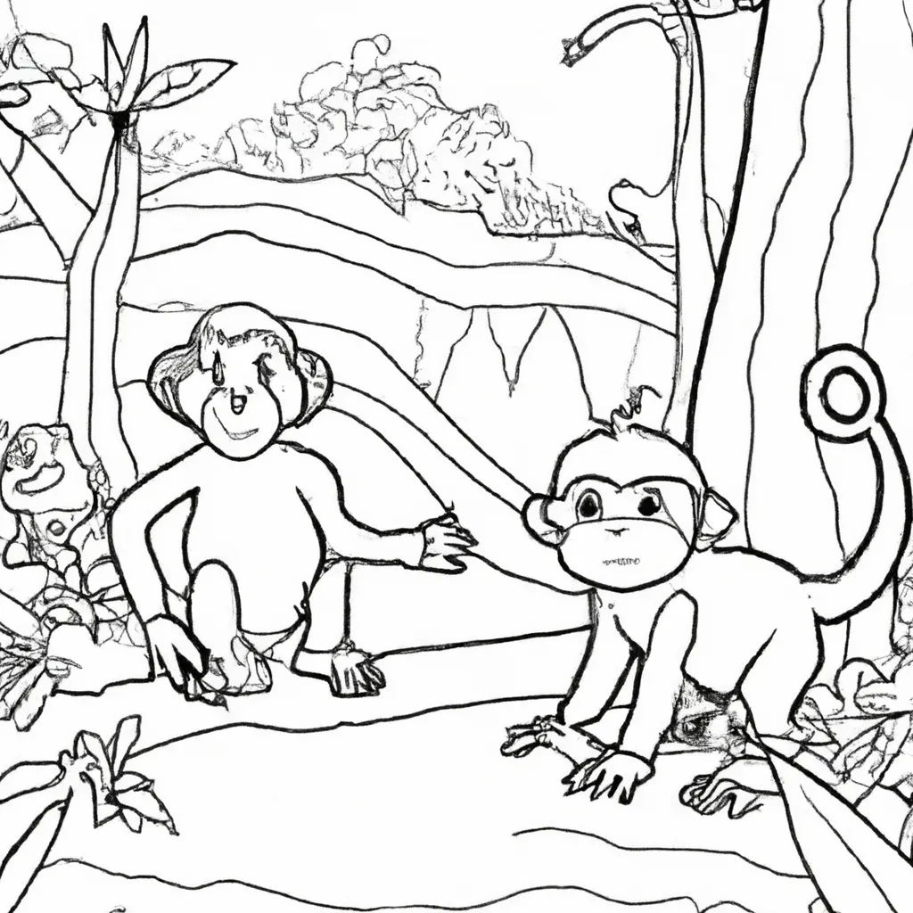 Explore a Selva com Desenhos de Macacos para Colorir 24