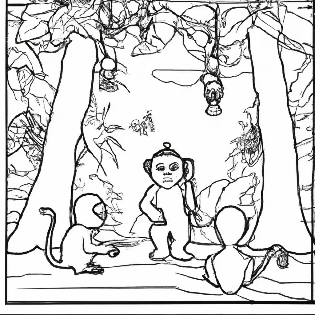 Explore a Selva com Desenhos de Macacos para Colorir 4