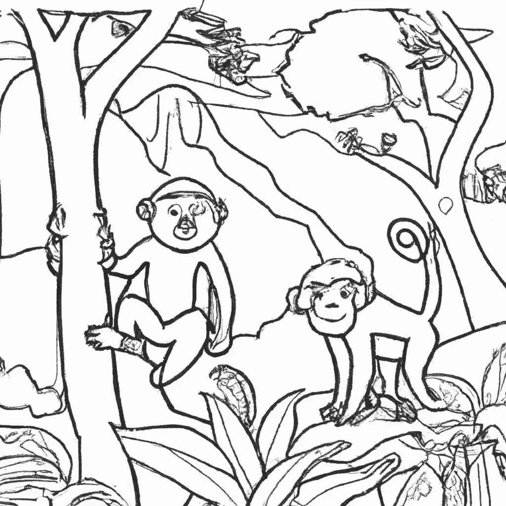Explore a Selva com Desenhos de Macacos para Colorir 8