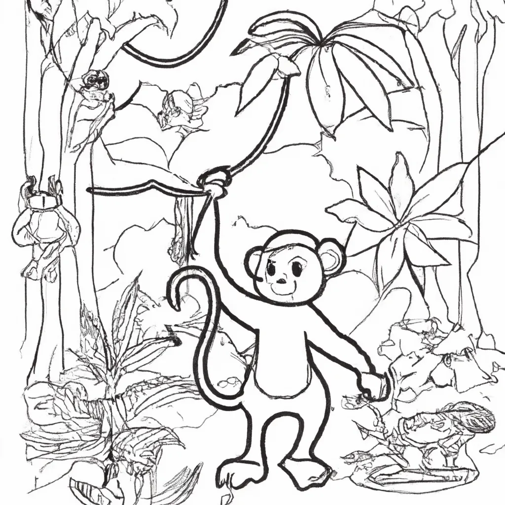 Explore a Selva com Desenhos de Macacos para Colorir 10