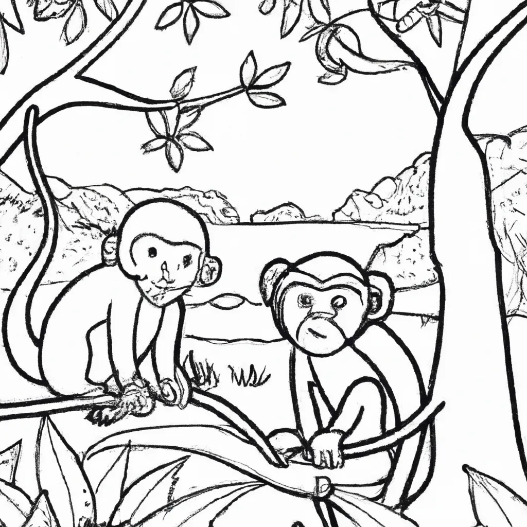 Explore a Selva com Desenhos de Macacos para Colorir 18