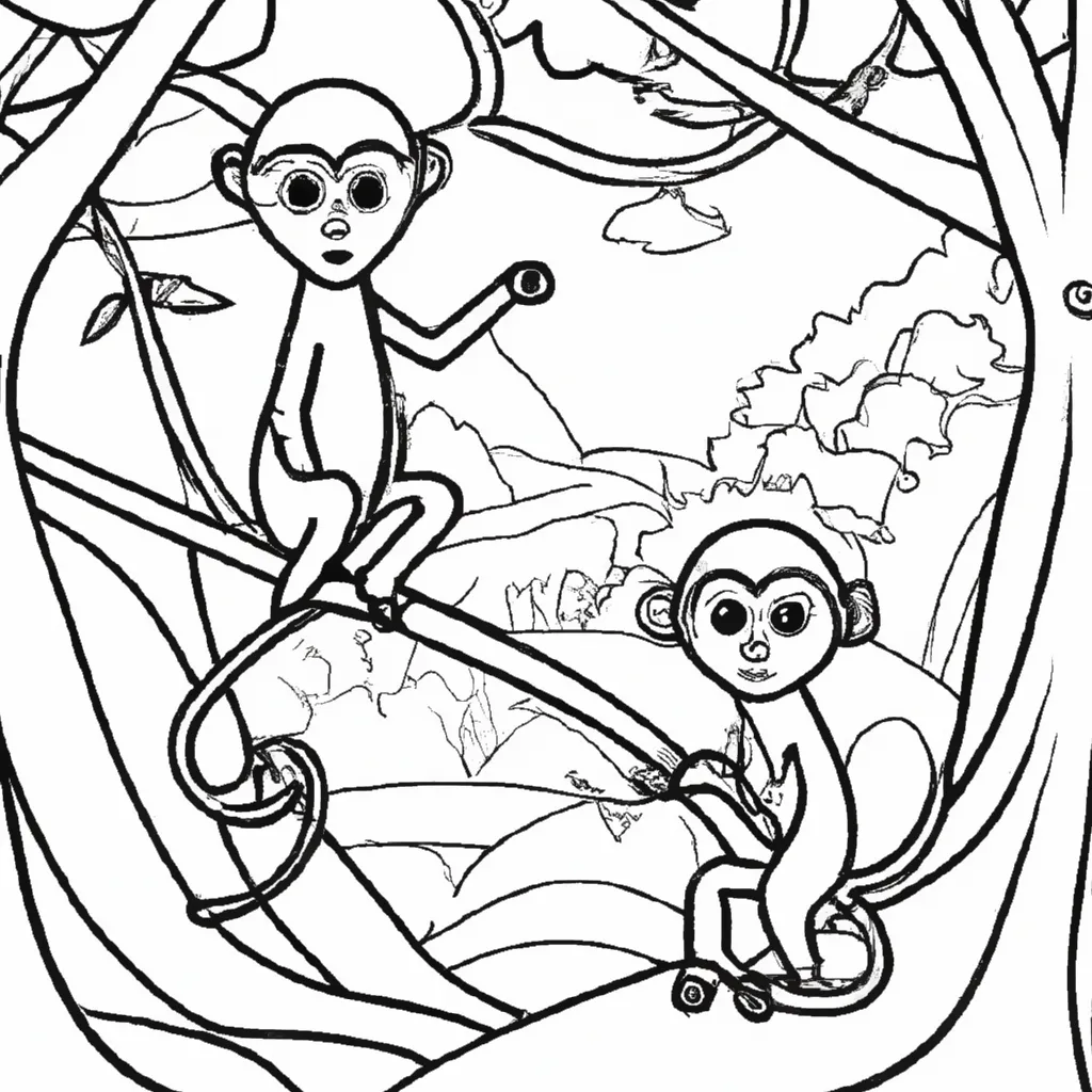 Explore a Selva com Desenhos de Macacos para Colorir 22