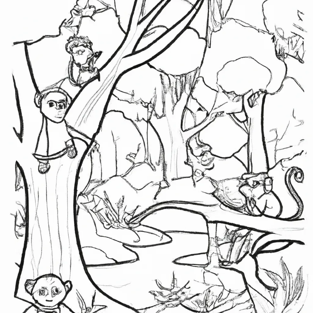 Explore a Selva com Desenhos de Macacos para Colorir 26