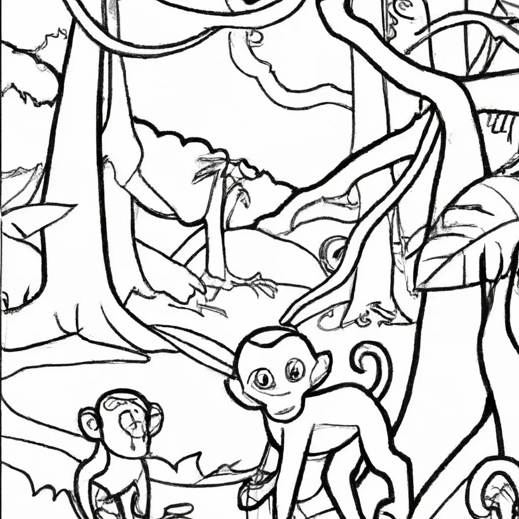 Explore a Selva com Desenhos de Macacos para Colorir 28