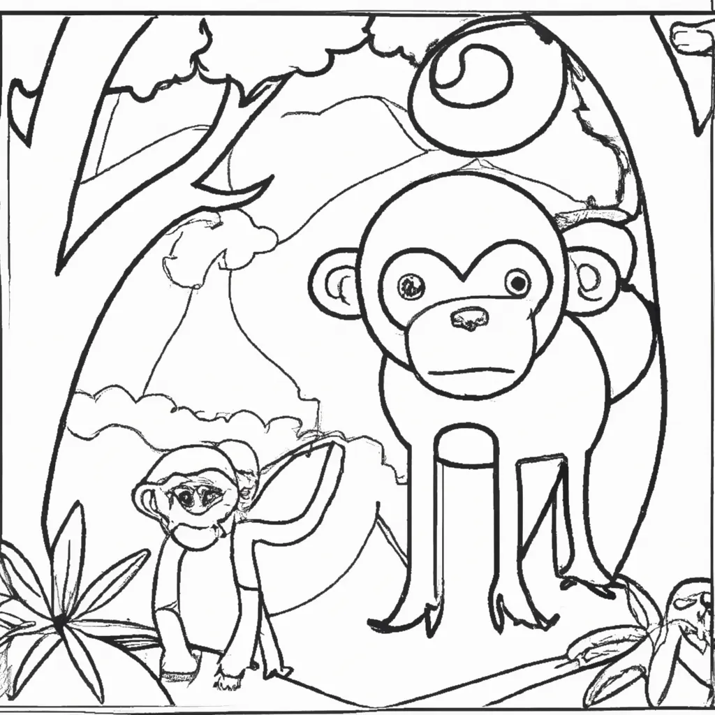 Explore a Selva com Desenhos de Macacos para Colorir 16