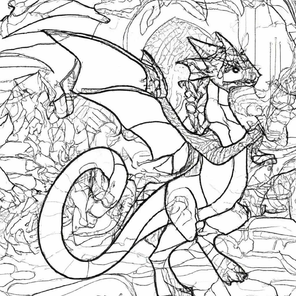 Entre no Mundo Mágico dos Desenhos de Dragões para Colorir 6