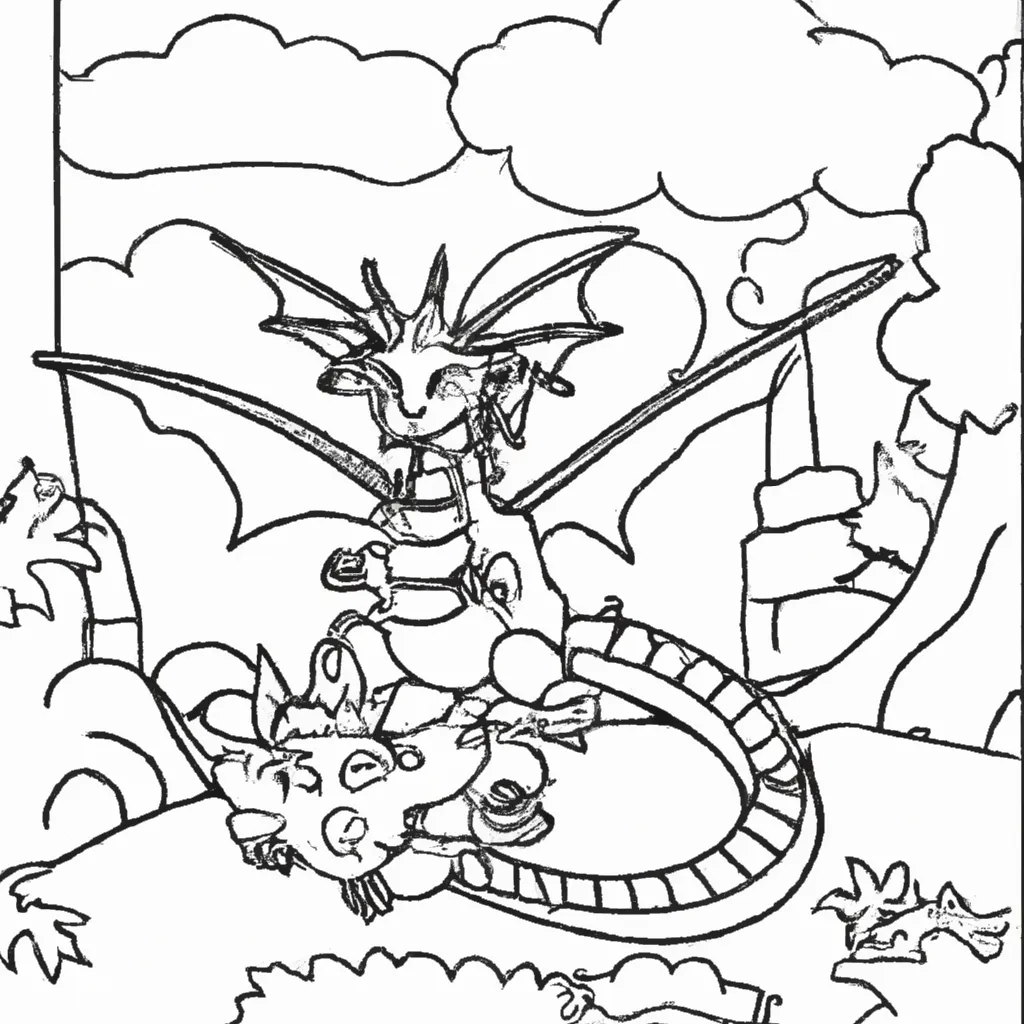 Entre no Mundo Mágico dos Desenhos de Dragões para Colorir 20