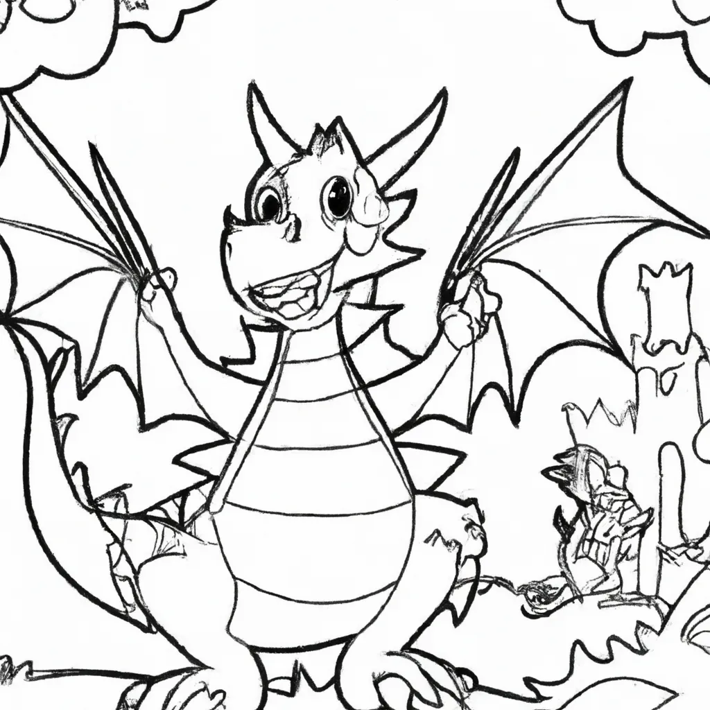 Entre no Mundo Mágico dos Desenhos de Dragões para Colorir 24