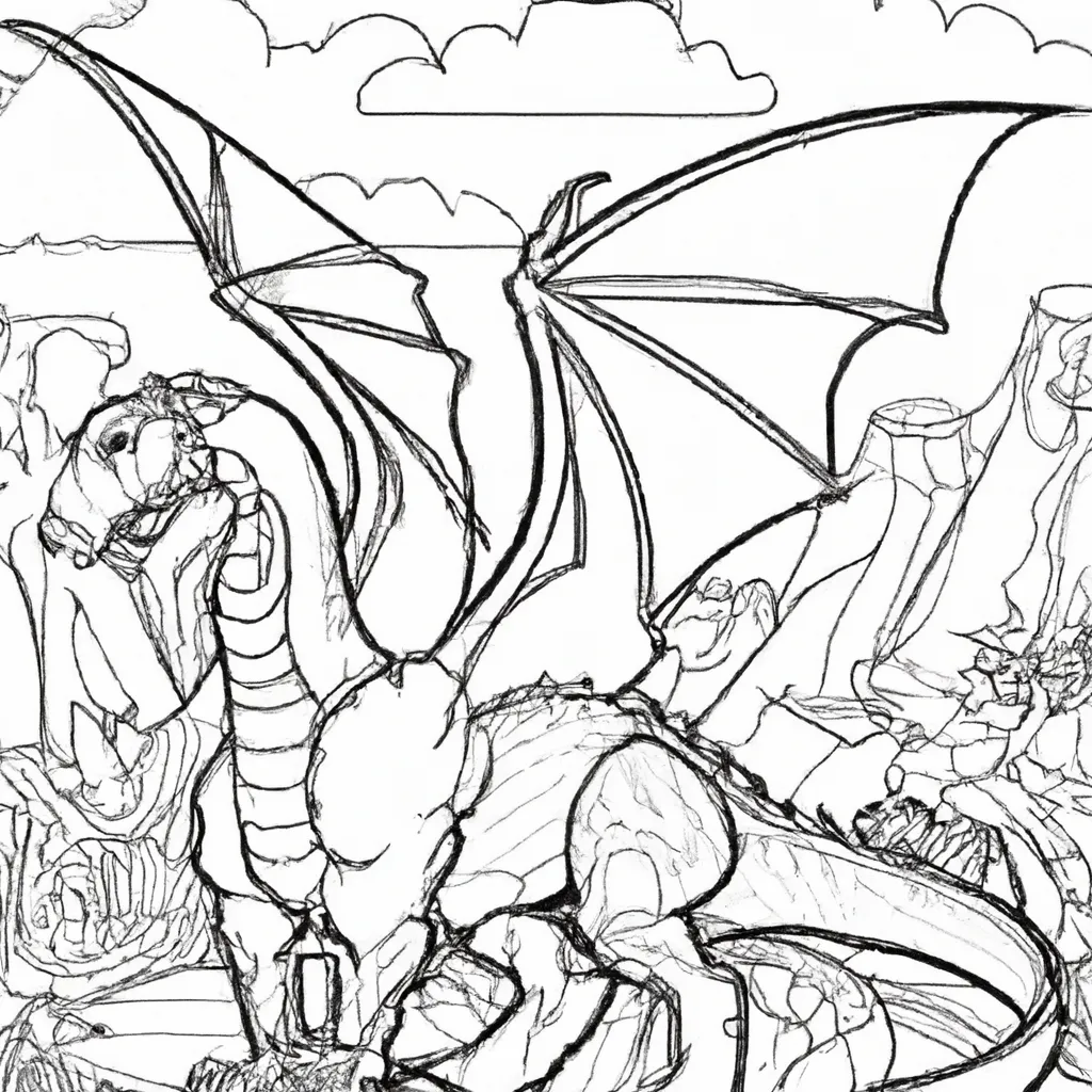 Entre no Mundo Mágico dos Desenhos de Dragões para Colorir 4
