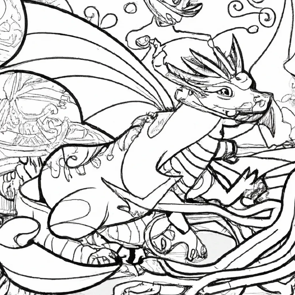 Entre no Mundo Mágico dos Desenhos de Dragões para Colorir 18
