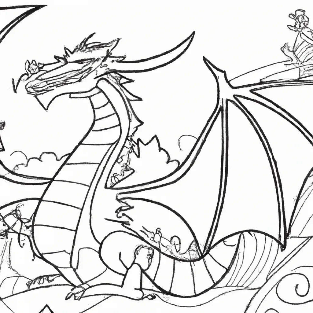 Entre no Mundo Mágico dos Desenhos de Dragões para Colorir 28