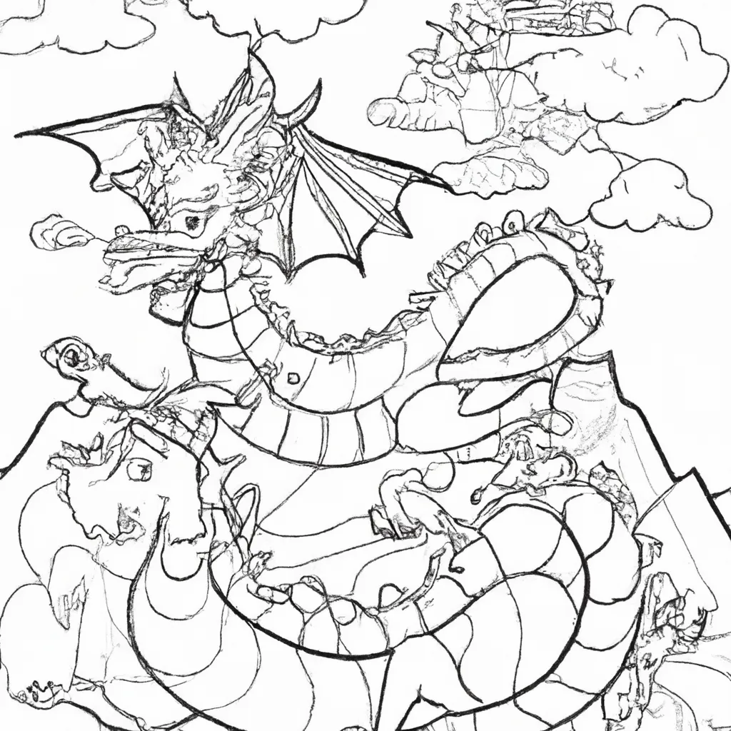 Entre no Mundo Mágico dos Desenhos de Dragões para Colorir 12