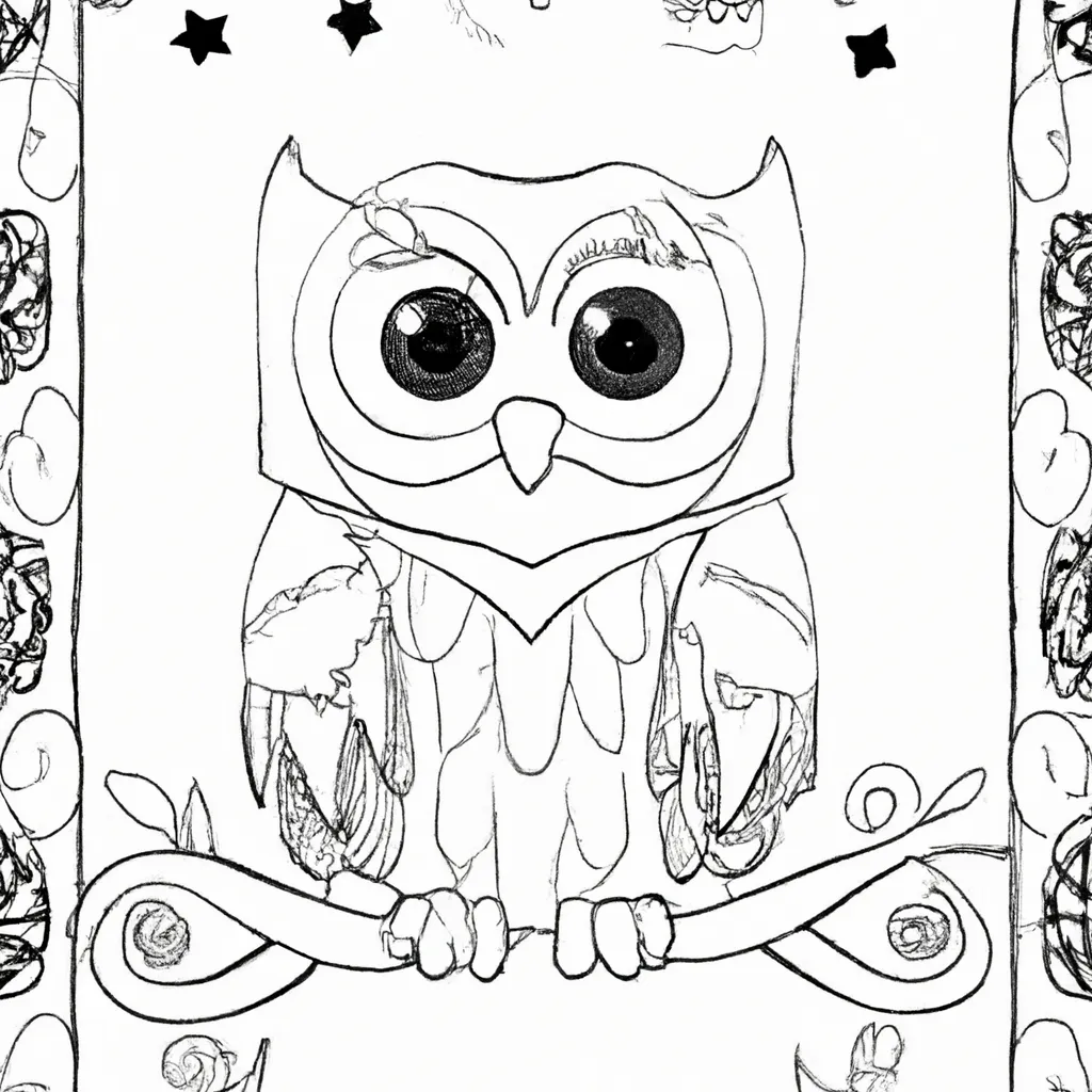 Corujas para Colorir: Noite Mágica nos Desenhos 2