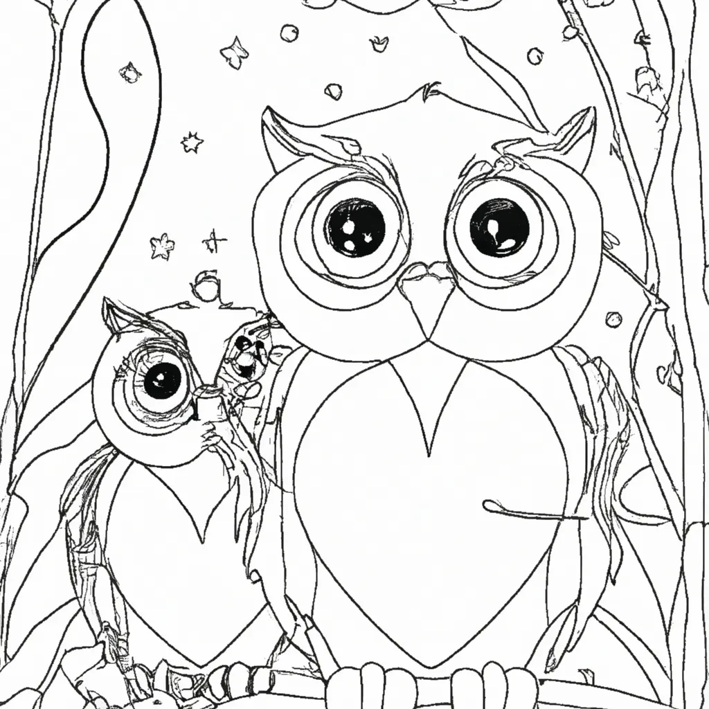 Corujas para Colorir: Noite Mágica nos Desenhos 8