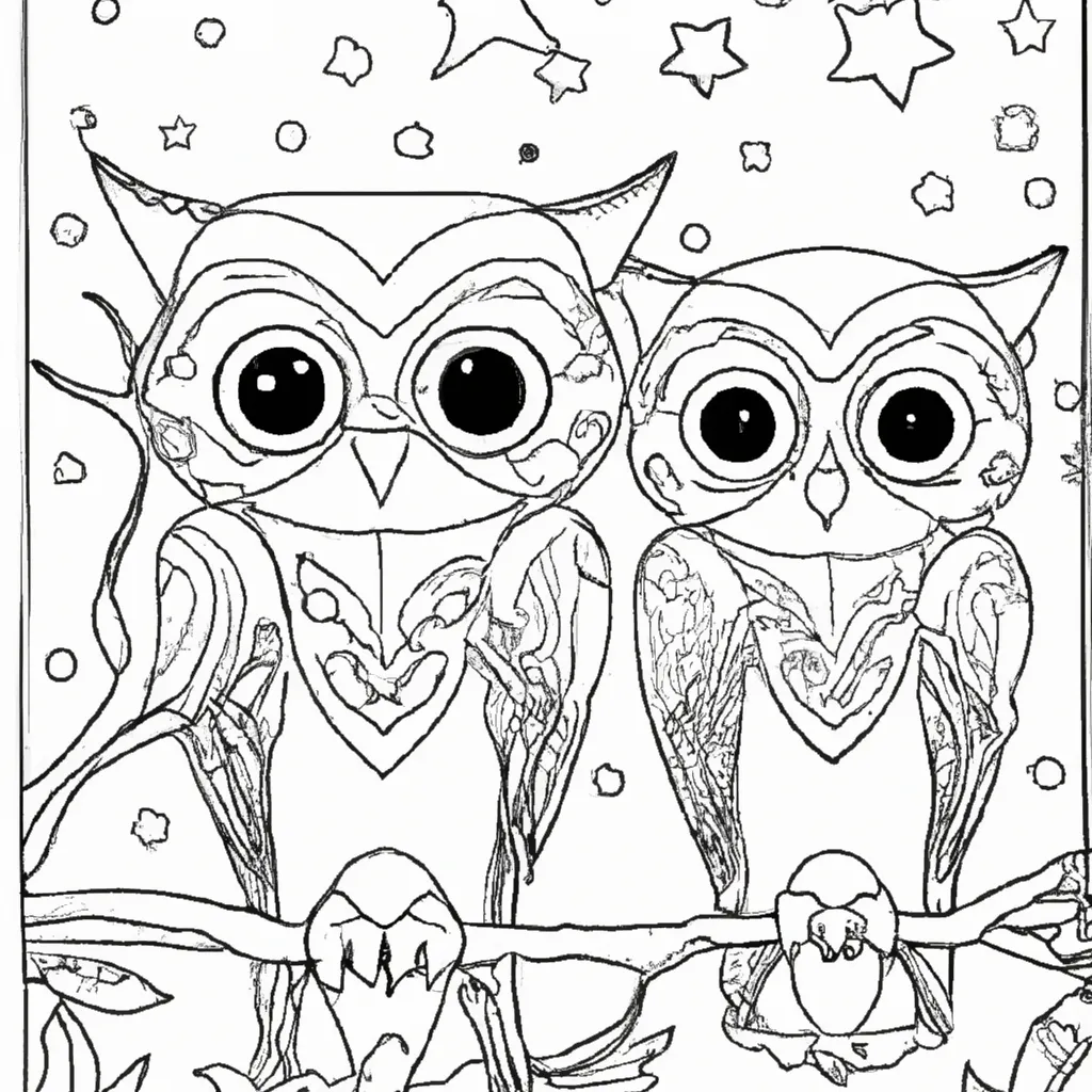 Corujas para Colorir: Noite Mágica nos Desenhos 18