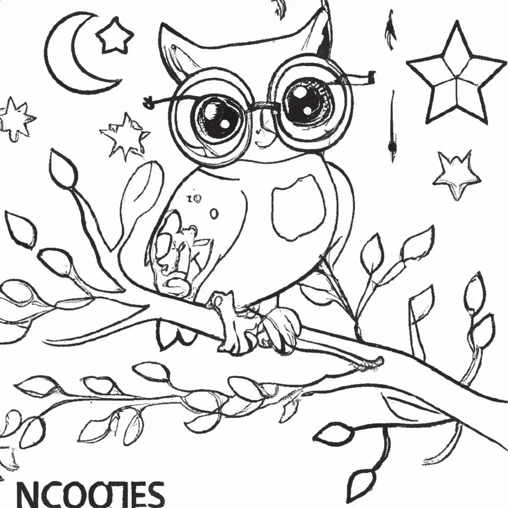 Corujas para Colorir: Noite Mágica nos Desenhos 26