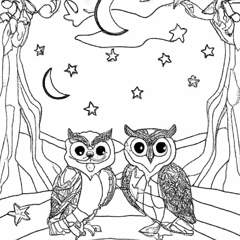 Corujas para Colorir: Noite Mágica nos Desenhos 28