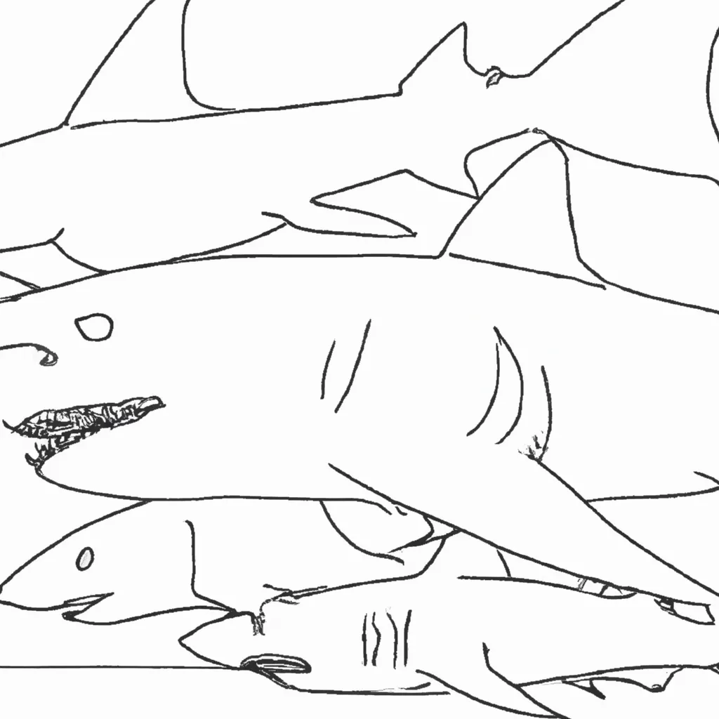 Arte Subaquática: Desenhos de Tubarões para Colorir