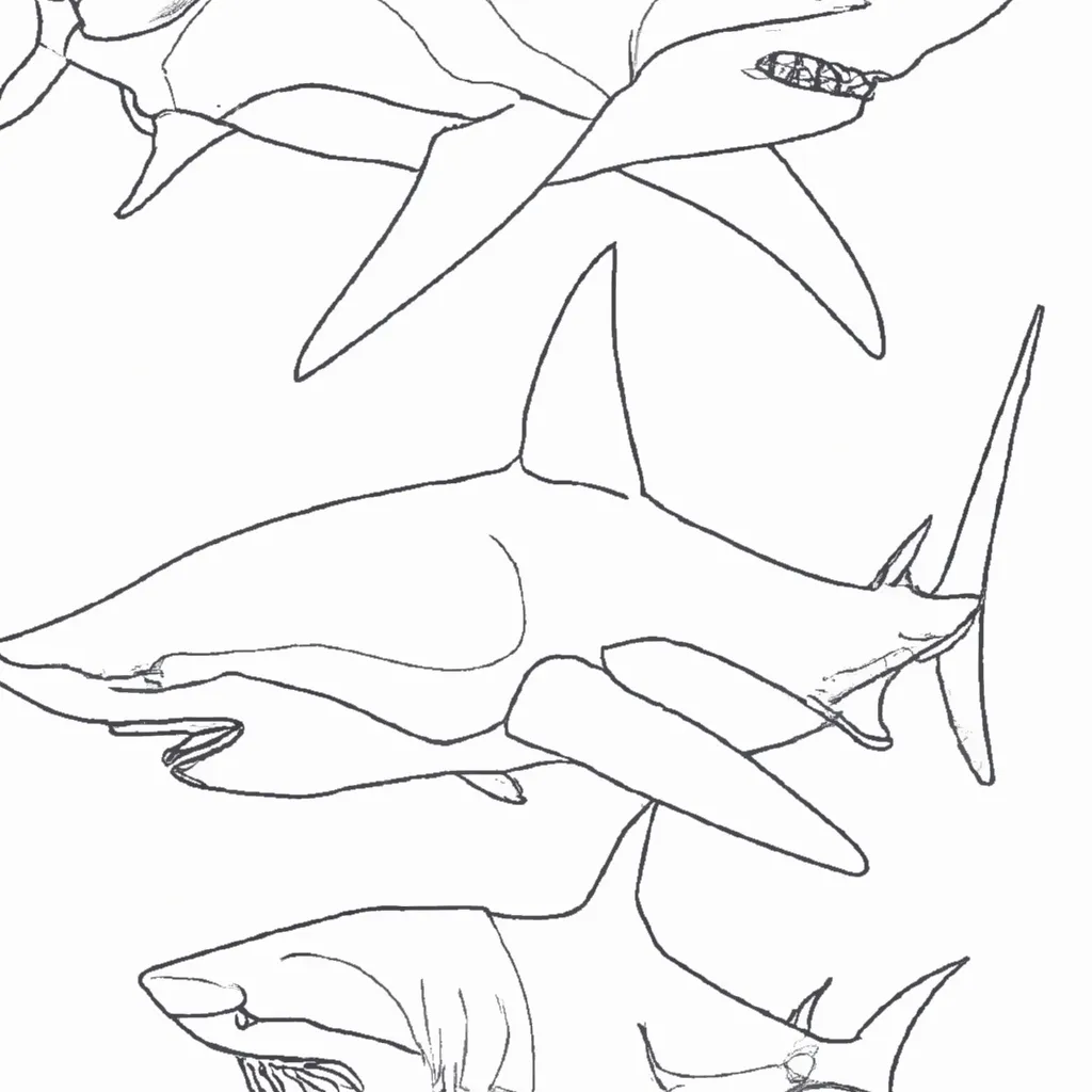 Arte Subaquática: Desenhos de Tubarões para Colorir 20