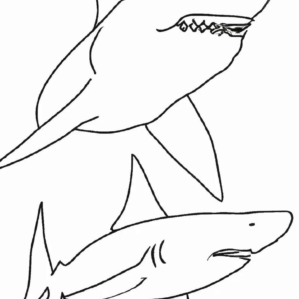 Arte Subaquática: Desenhos de Tubarões para Colorir 8