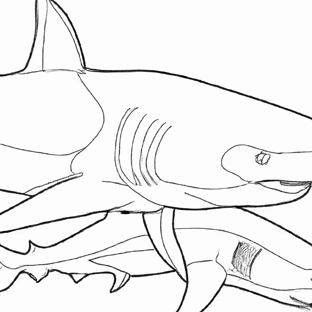 Arte Subaquática: Desenhos de Tubarões para Colorir 12