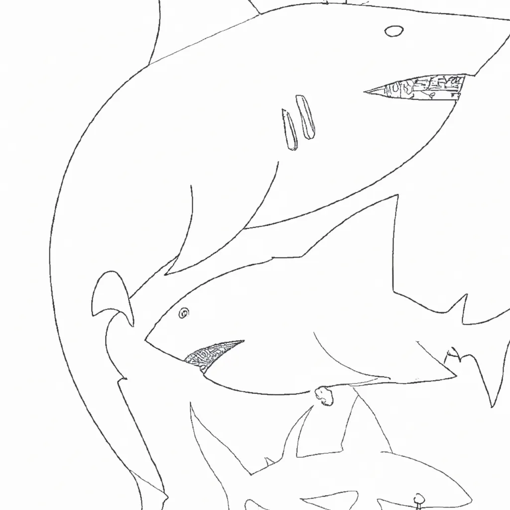 Arte Subaquática: Desenhos de Tubarões para Colorir 14