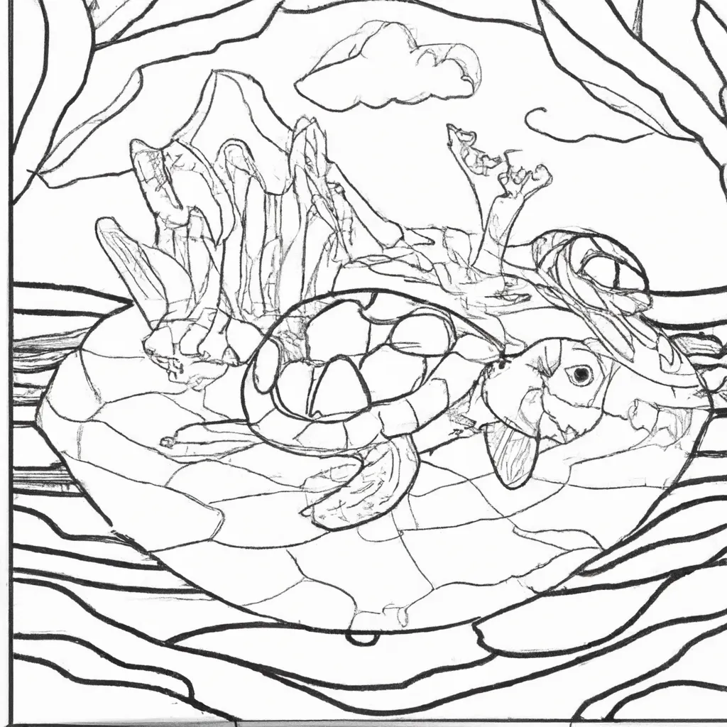 Pinte o Mundo Aquático com Desenhos de Tartarugas para Colorir 3 Pinte o Mundo Aquático com Desenhos de Tartarugas para Colorir 2