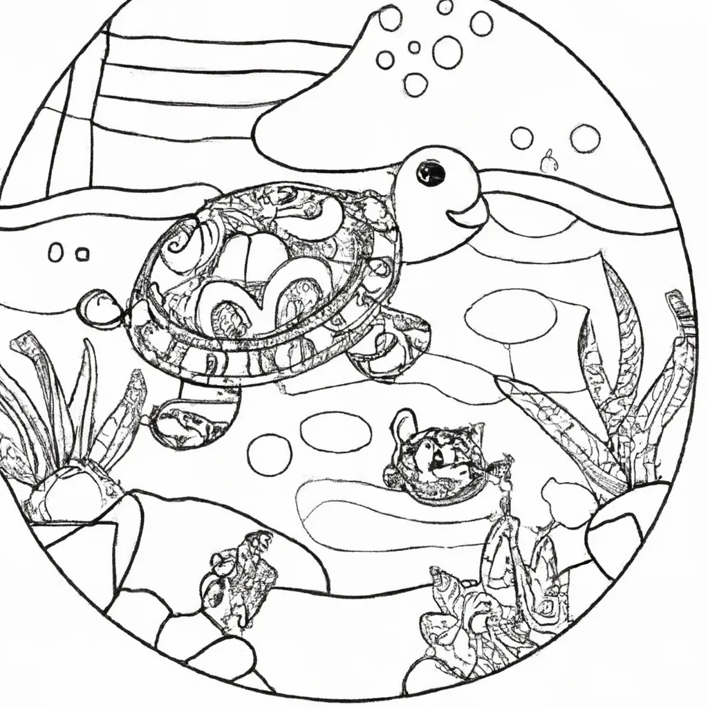 Pinte o Mundo Aquático com Desenhos de Tartarugas para Colorir 5 Pinte o Mundo Aquático com Desenhos de Tartarugas para Colorir 4