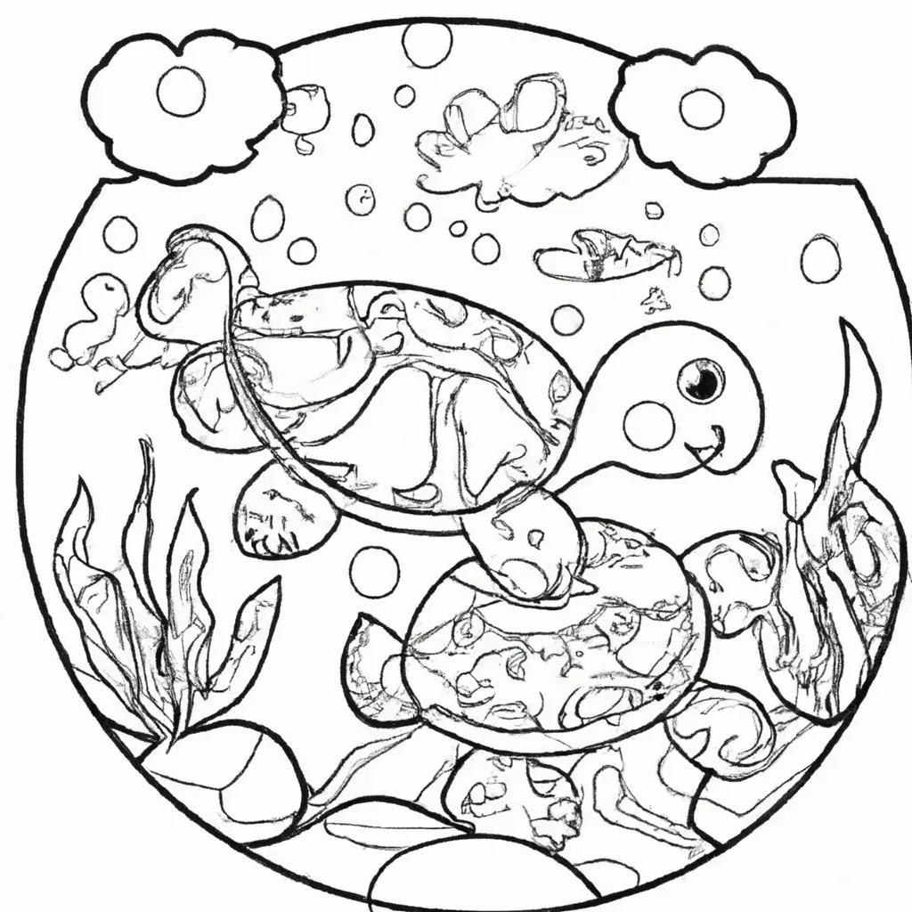 Pinte o Mundo Aquático com Desenhos de Tartarugas para Colorir 28