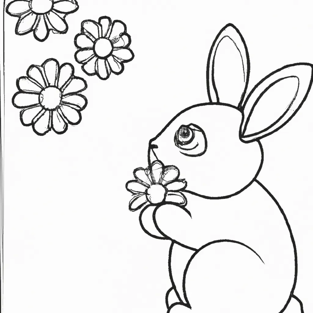 Desfrute da Tranquilidade com Desenhos de Coelhos para Colorir 2