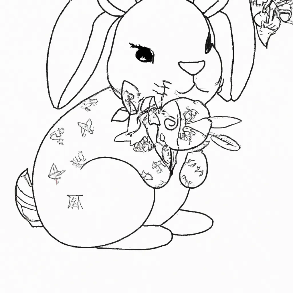 Desfrute da Tranquilidade com Desenhos de Coelhos para Colorir 24