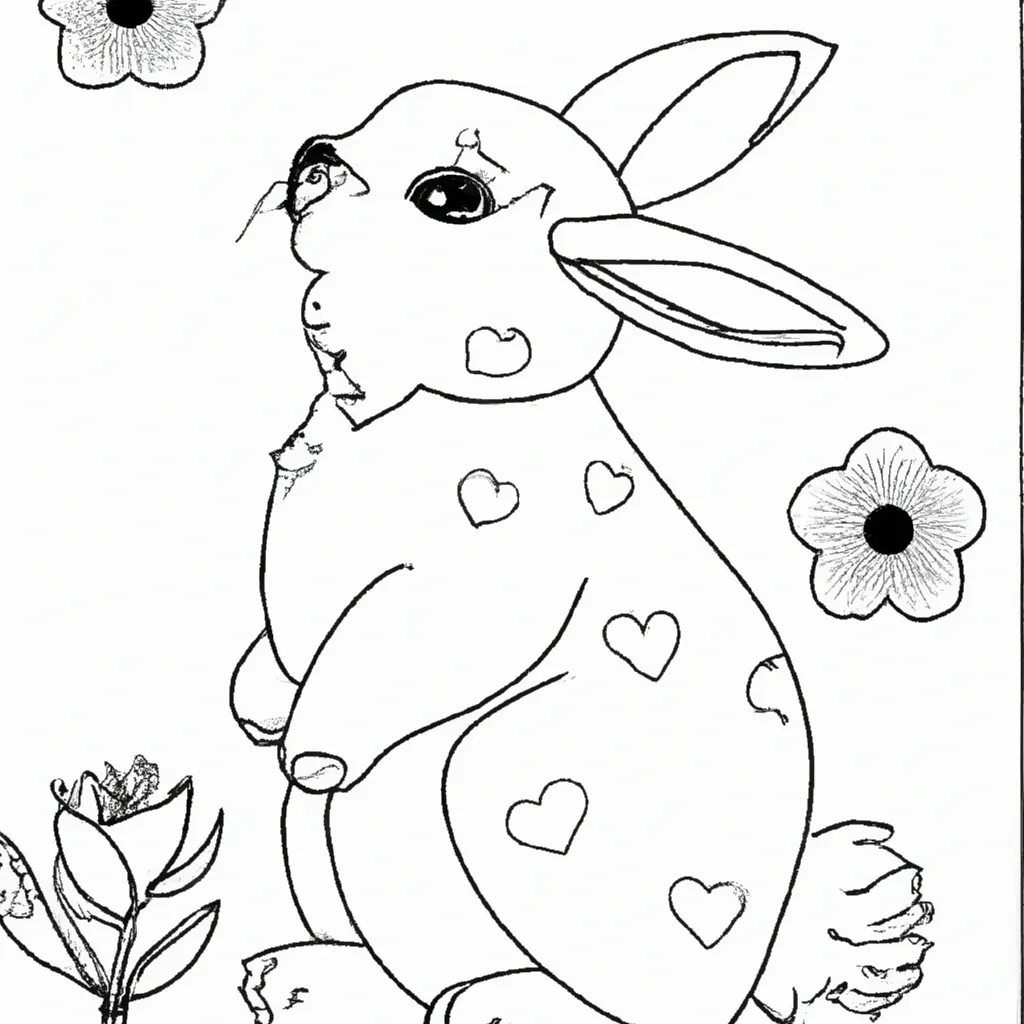 Desfrute da Tranquilidade com Desenhos de Coelhos para Colorir 4