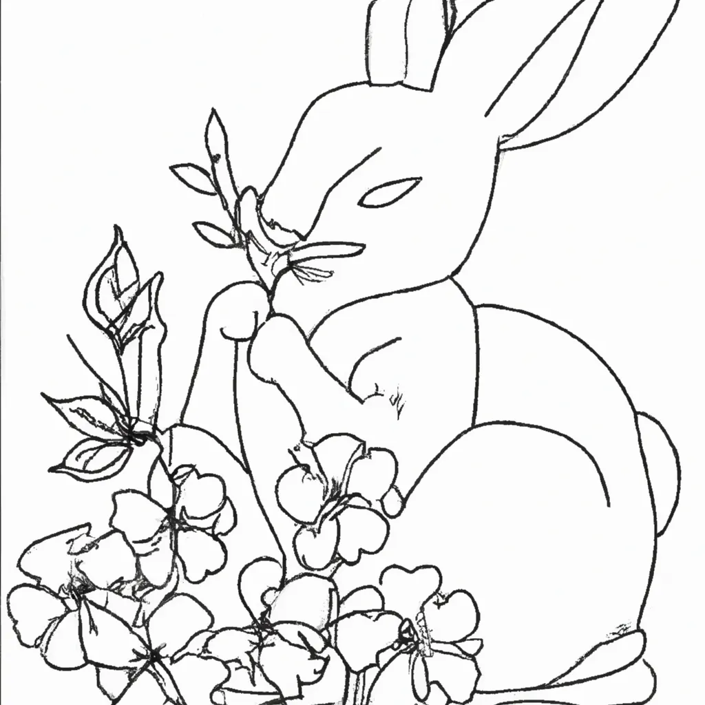 Desfrute da Tranquilidade com Desenhos de Coelhos para Colorir 18