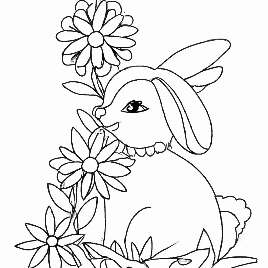 Desfrute da Tranquilidade com Desenhos de Coelhos para Colorir 26