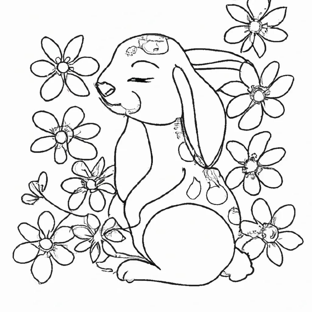 Desfrute da Tranquilidade com Desenhos de Coelhos para Colorir 28