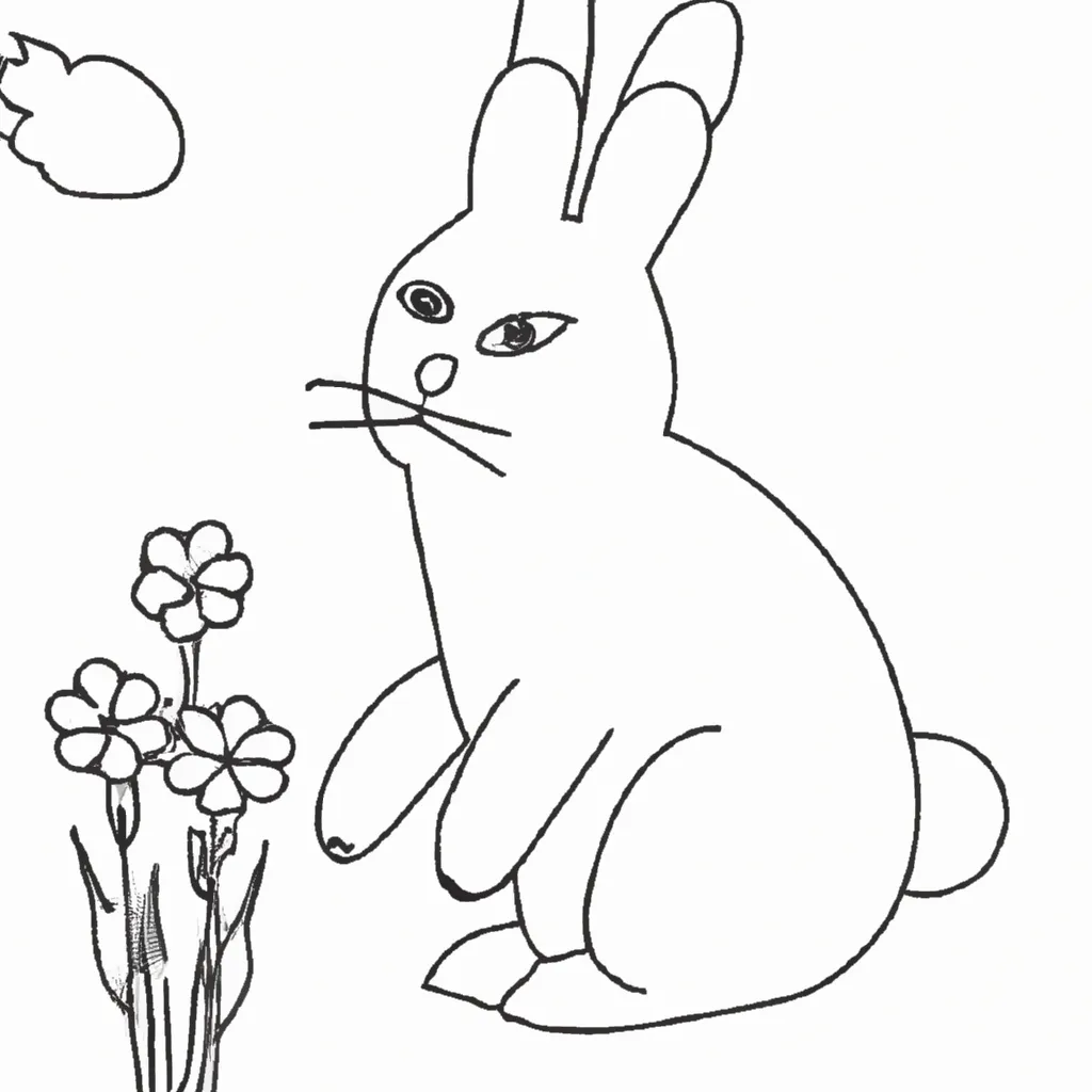 Desfrute da Tranquilidade com Desenhos de Coelhos para Colorir 14