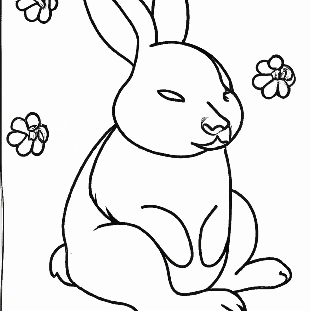 Desfrute da Tranquilidade com Desenhos de Coelhos para Colorir 16
