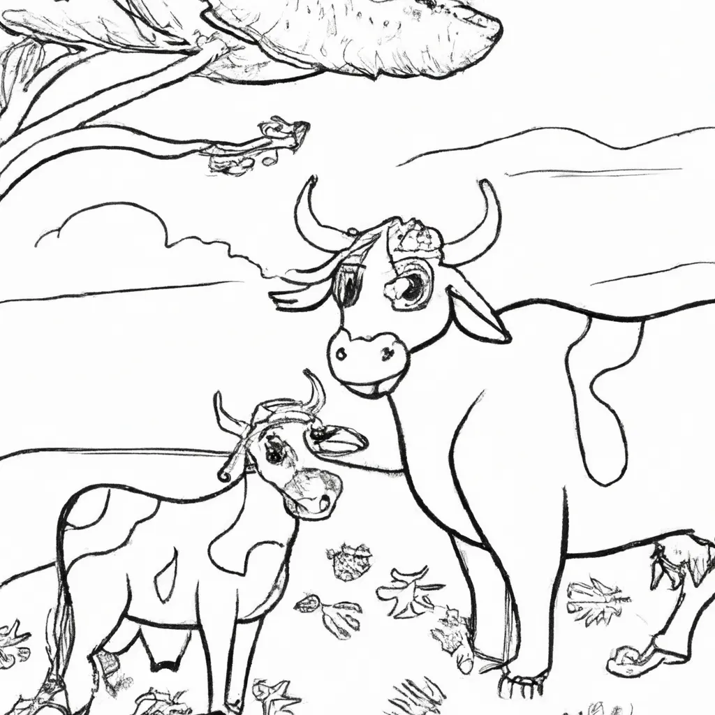 As Maravilhas da Fazenda: Desenhos de Vacas para Colorir