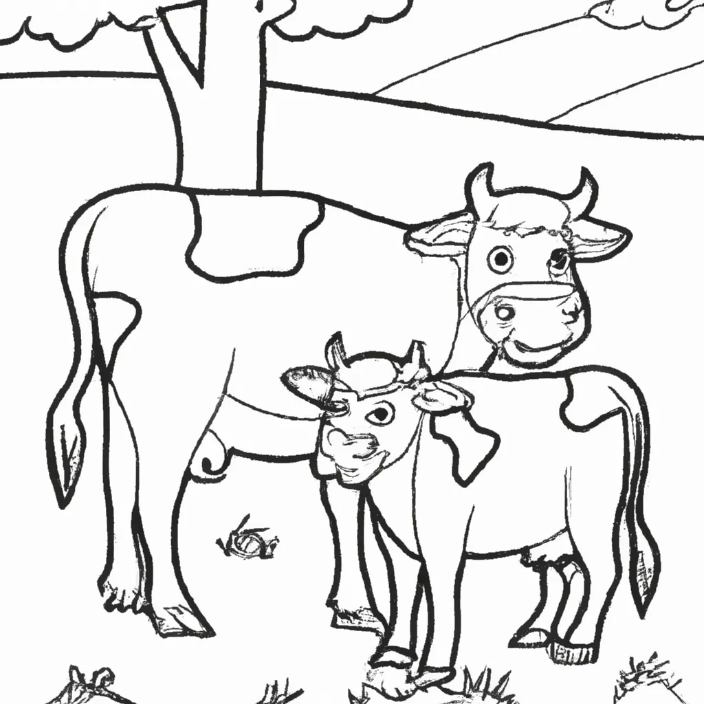As Maravilhas da Fazenda: Desenhos de Vacas para Colorir 6