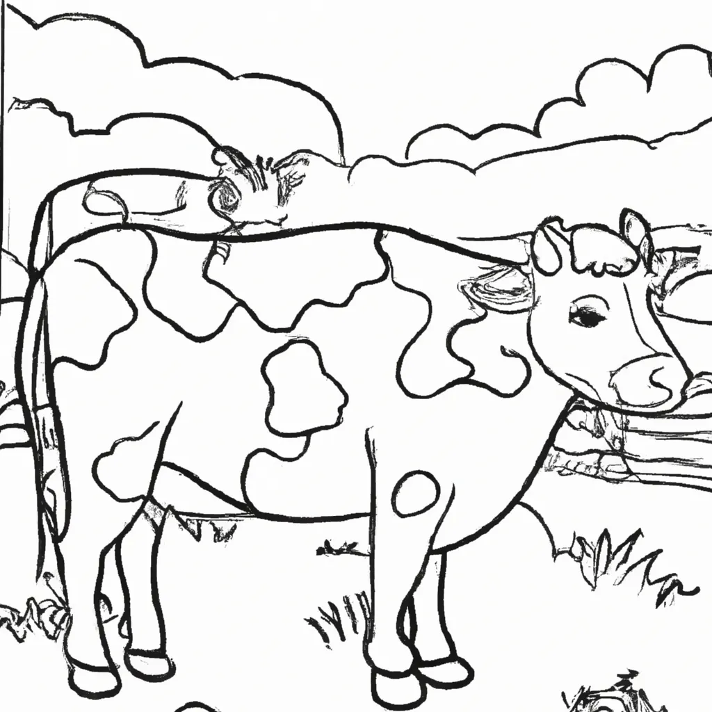 As Maravilhas da Fazenda: Desenhos de Vacas para Colorir 20