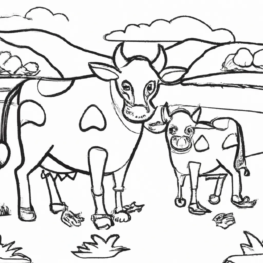 As Maravilhas da Fazenda: Desenhos de Vacas para Colorir 4