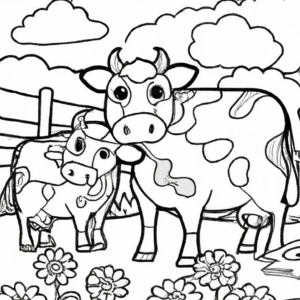 As Maravilhas da Fazenda: Desenhos de Vacas para Colorir 8