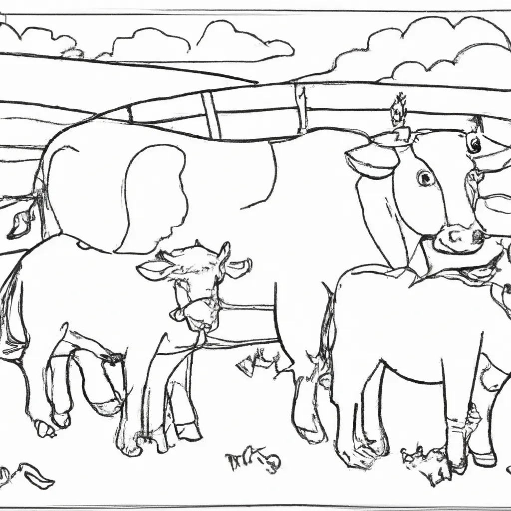 As Maravilhas da Fazenda: Desenhos de Vacas para Colorir 26