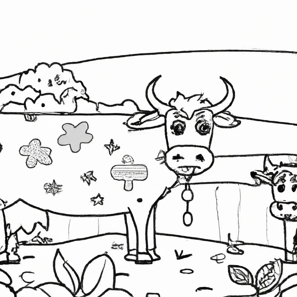 As Maravilhas da Fazenda: Desenhos de Vacas para Colorir 28