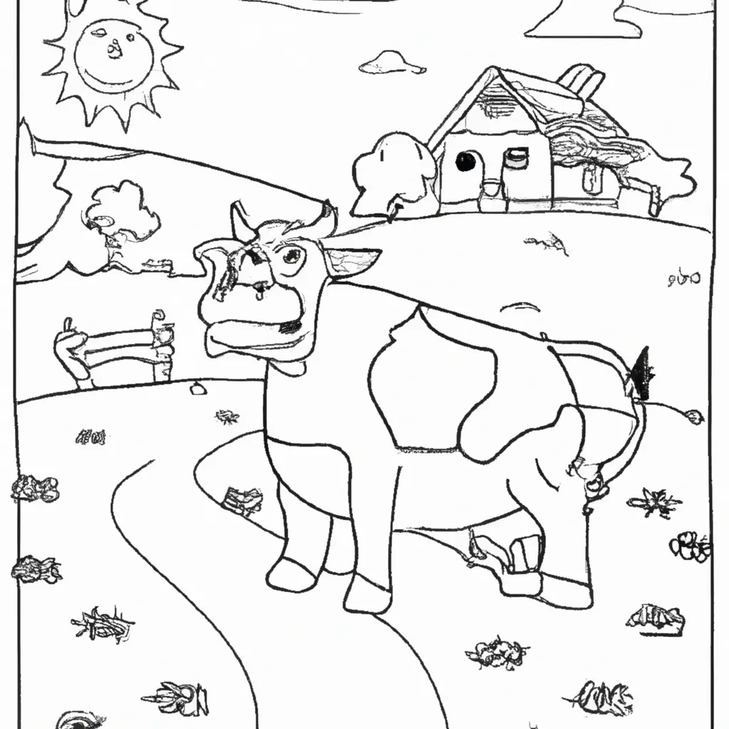 As Maravilhas da Fazenda: Desenhos de Vacas para Colorir 12