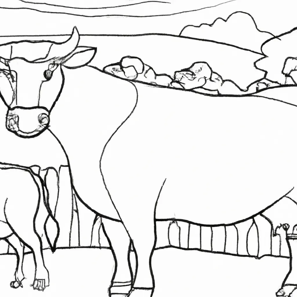 As Maravilhas da Fazenda: Desenhos de Vacas para Colorir 14