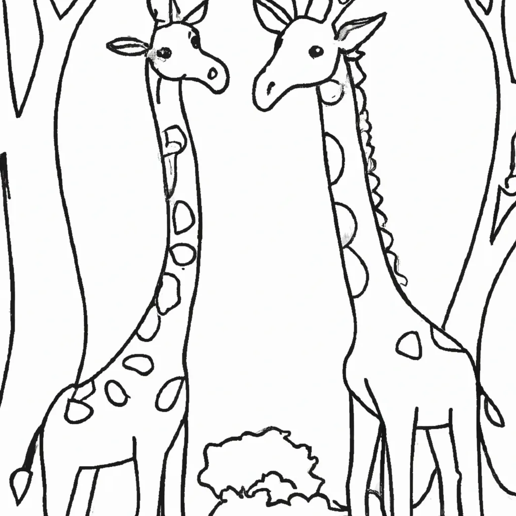 Desenhos de Girafas para Colorir: Um Toque de Selvageria