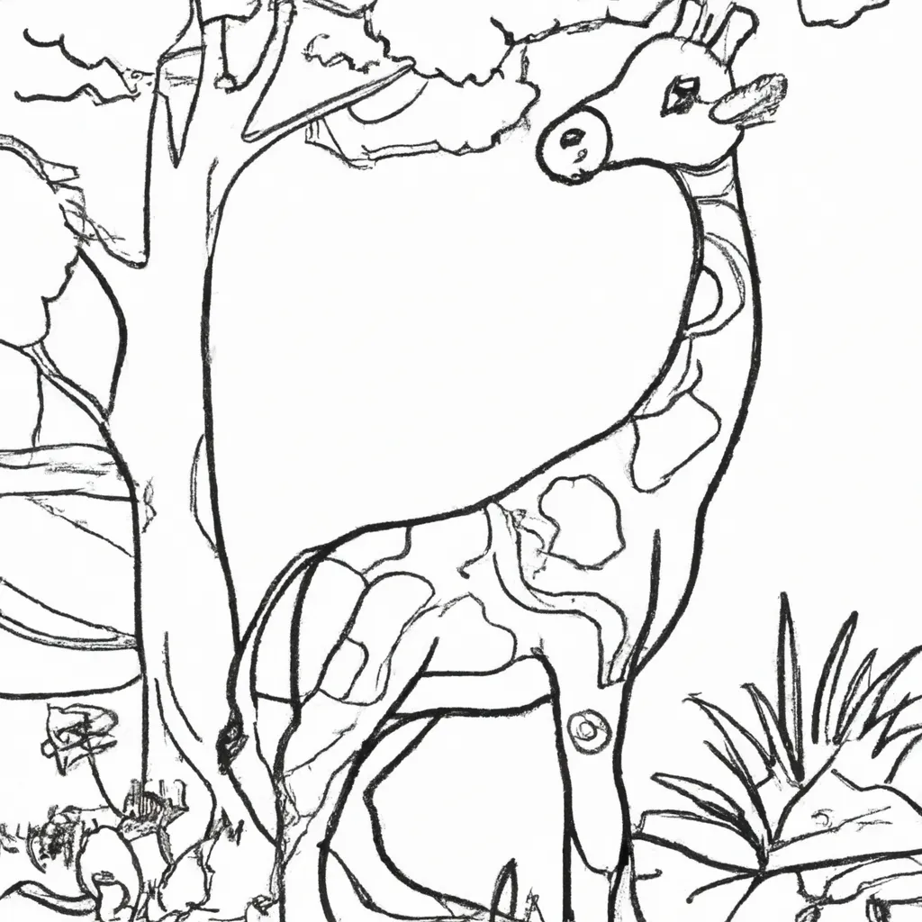 Desenhos de Girafas para Colorir: Um Toque de Selvageria 2