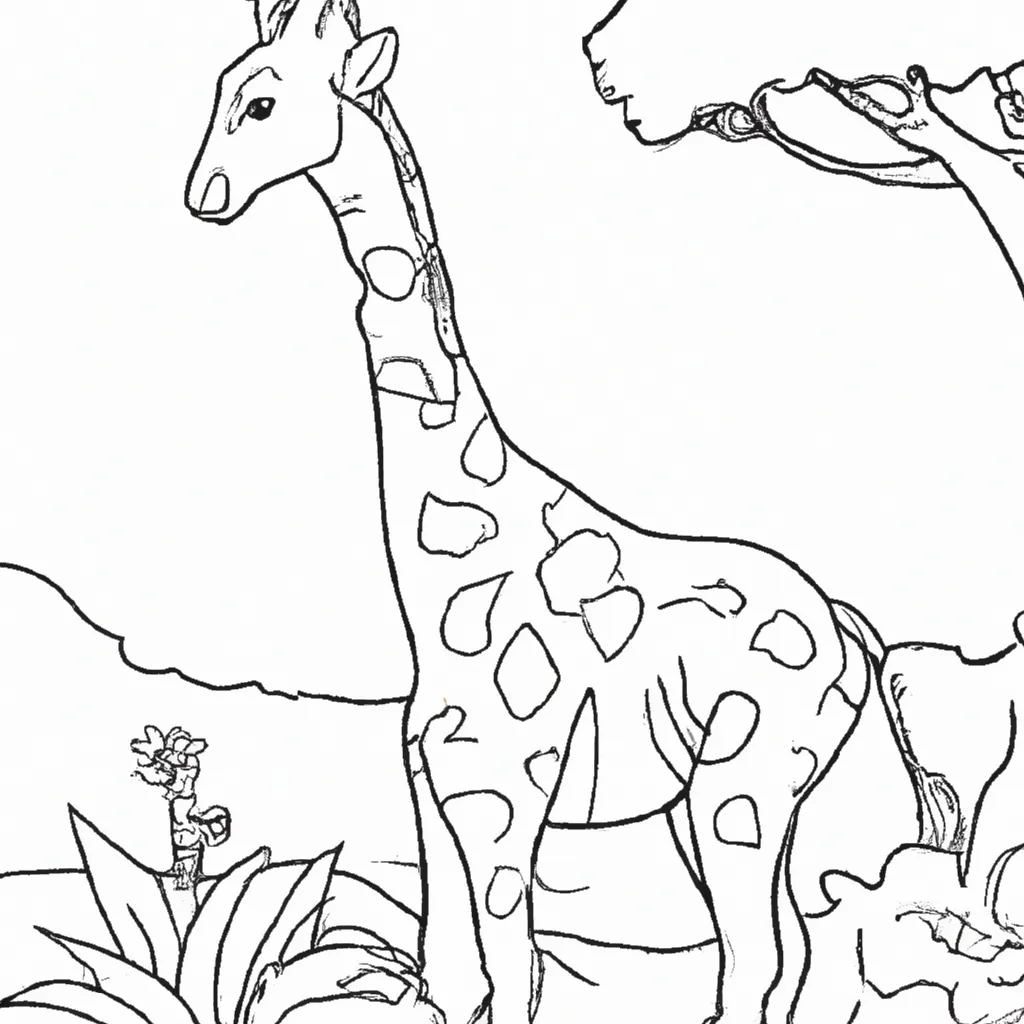 Desenhos de Girafas para Colorir: Um Toque de Selvageria 20