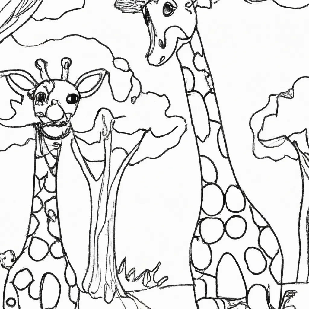 Desenhos de Girafas para Colorir: Um Toque de Selvageria 4